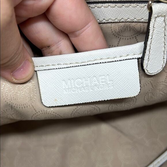 2828 Michael Kors White Leather Briefcase Handbag 243452828 - Picture 5 of 16